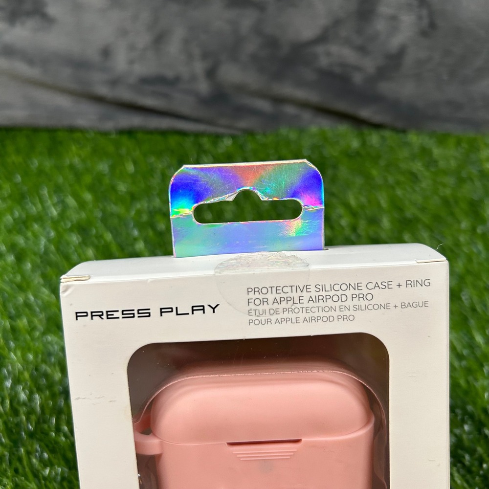 Press Play Protective Silicone Case + Ring for Apple Airpod Pro Pink New - Picture 2 of 8